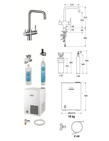 GUGLIELMI PURA Still+Sparkling Kitchen faucet with filtered water connection