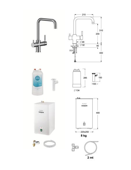 GUGLIELMI AP62040 PURA G100 Комби Смеситель для фильтрованной кипяченой до 100 °C и бытовой воды (11)