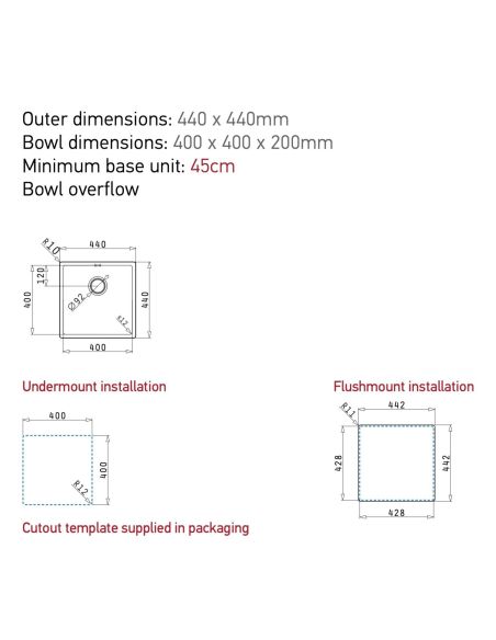 PYRAMIS ASTRIS COLORA (40x40) 1B PVD Кухонная мойка