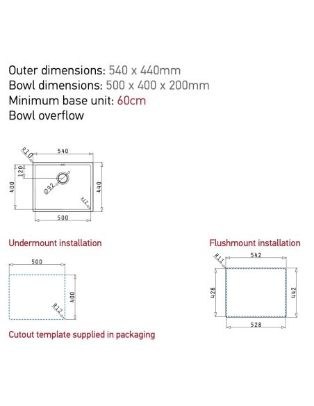 PYRAMIS ASTRIS COLORA (50x40) 1B PVD Köögivalamu