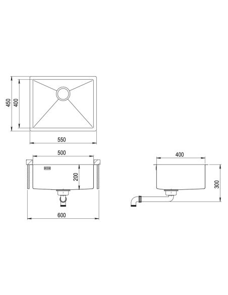 AQUASANITA DER100L Kitchen sink