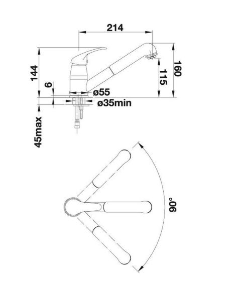 BLANCO DARAS-S SILGRANIT Kitchen Taps with pull-out hand shower