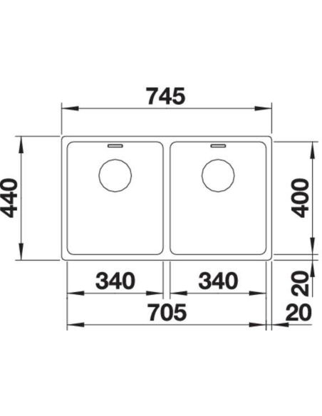BLANCO ANDANO 340/340-U RST Köögivalamu