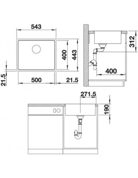 BLANCO SUBLINE-IF SteelFrame Silgranit Flushmount Kitchen sink