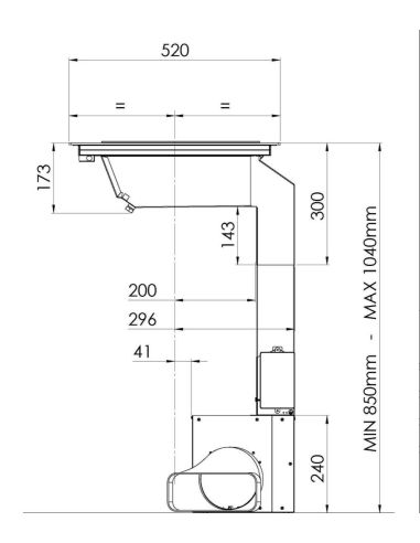 GALVAMET QUICK Induction hob with extractor