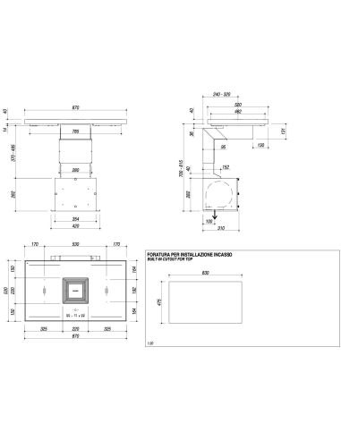 BARAZZA 90 CM KASAI ZERO Induction hob with extractor