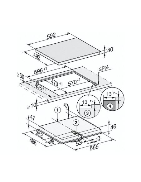 MIELE KM 6520 FL Klaaskeraamiline pliidiplaat