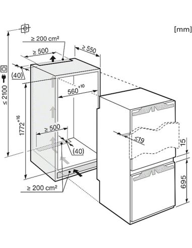 MIELE KF 37233 iD Sisäänrakennettu jääkaappi-pakastin