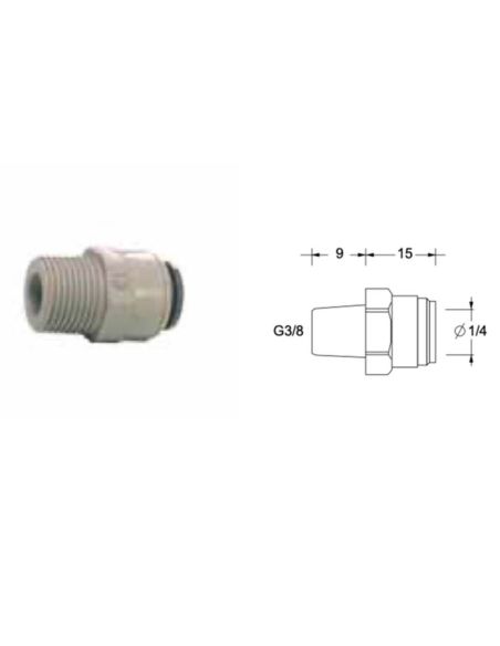 GUGLIELMI PURA RO16066 Nopea oksasliitäntä putken liittämiseen 1/2"-1/4"/ 5mm