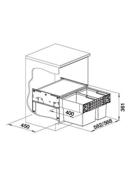 BLANCO SELECT II 60/2 526203 Waste separation system with system cover, for 60cm undercounter unit (6)