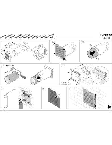 MIELE DMK 150-1 Наружная Вентиляционная решетка с обратным клапаном (4)