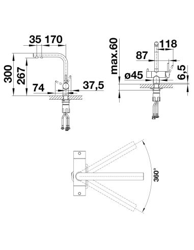 BLANCO FONTAS II BLACK Edition faucet with filtered water connection