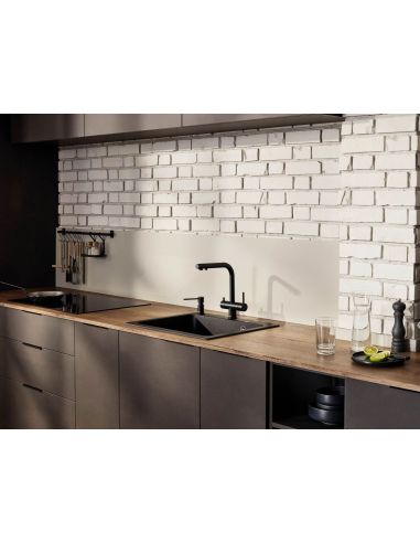 BLANCO FONTAS-S II Filter BLACK EDITION Yhdistetty 3in1 Keittiöhana käsisuihkulla suodatettua ja suodattamatonta vettä