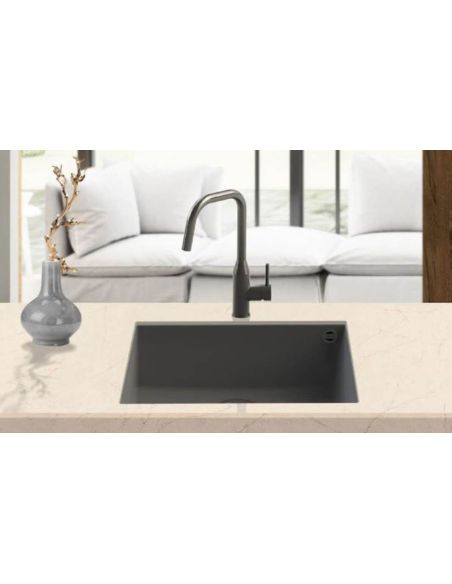 ELLECI QUADRA 102 U 40x40cm под столешницу монтируемая гранитная прямоугольная  Кухонная мойка GRANITEK KERATEK METALTEK