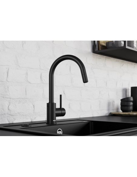 BLANCO MIDA-S BLACK Matt Kitchen Tap with pull-out hand shower 526663