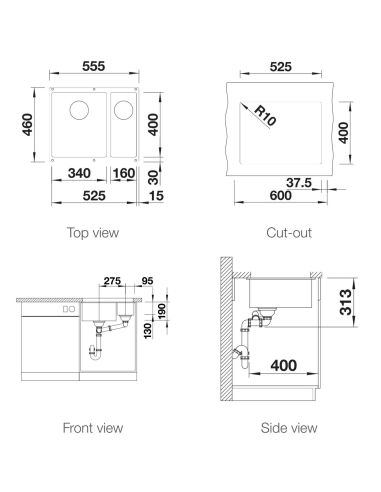 BLANCO SUBLINE 340/160-U R undermount Kitchen sink