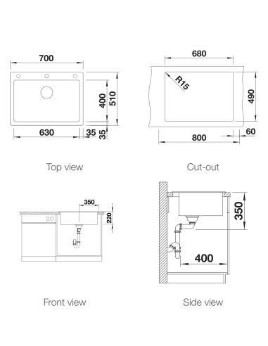 BLANCO PLEON 8 silgranit Kitchen sink 80cm