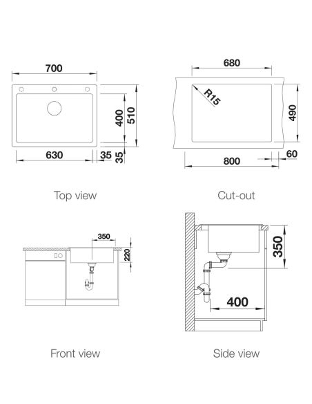 BLANCO PLEON 8 silgranit Kitchen sink 80cm