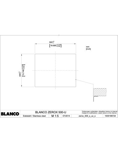 BLANCO ZEROX 500-U Dark Steel InFino must RST altpoolt monteeritav Köögivalamu 526243