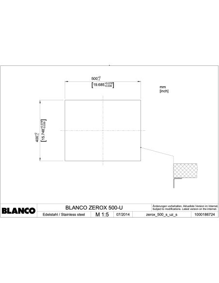 BLANCO ZEROX 500-U DARK STEEL RST 526243