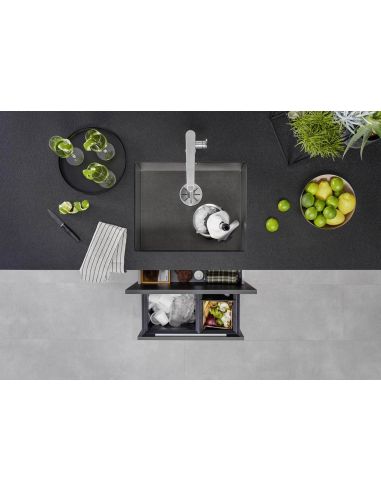 BLANCO ZEROX 500-U Dark Steel InFino must RST altpoolt monteeritav Köögivalamu 526243