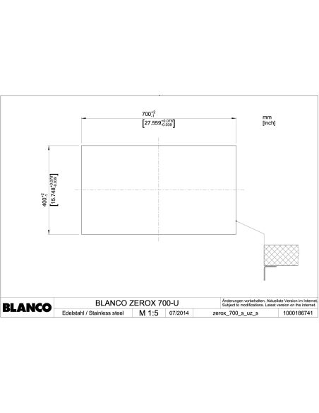 BLANCO ZEROX 700-U Dark Steel InFino RST altpoolt monteeritav Köögivalamu 526244