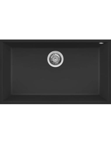 ELLECI QUADRA 130 U 80cm Alta Kiinnitettävä KivikomposiitistaTiskiallas (5)