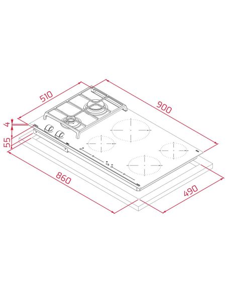 TEKA JZC 96324 ABC Built-in HYBRID Induction and Gas hobs 112570201