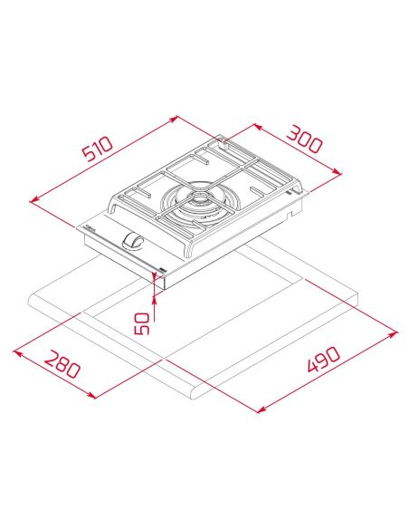 TEKA GZC 31339 XBC BK WOK DOMINO Газовая варочная панель (4)