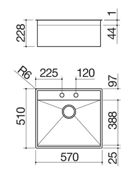 BARAZZA 1LLB91 86x51cm LAB Кухонная мойка в один уровень (4)