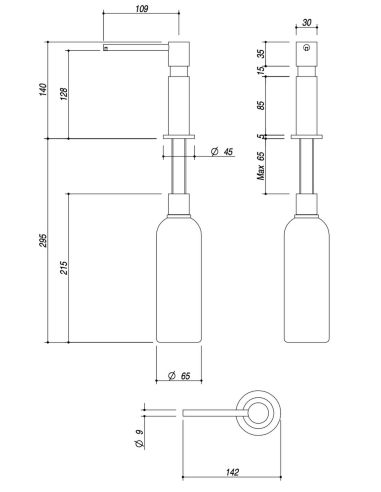 BARAZZA 1DSU Inox Brushed нержавеющая сталь Дозатор жидкого мыла