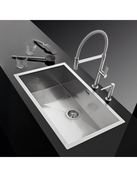 BARAZZA 1DSU Inox RST Brushed-Harjatud roostevaba teras Seebidosaator