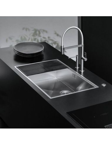 BARAZZA 1DSU Inox RST Brushed-Harjatud roostevaba teras Seebidosaator