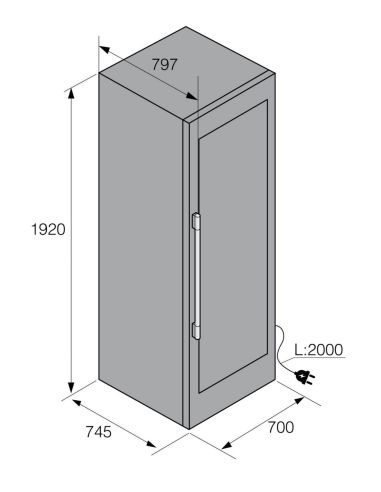 ASKO WCN111942G 192cm Yhdellä lämpötila-alueella Musta Vapaasti seisova Viinikaappi (7)