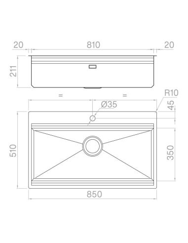 ARTINOX LAYER BRP81 Двухуровневая в один уровень из нержавеющей стали Кухонная мойка