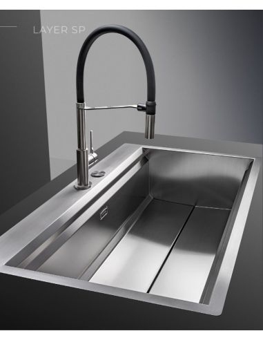 ARTINOX LAYER SP81 With double slide level Top-Mount St. Steel Kitchen sink (3)