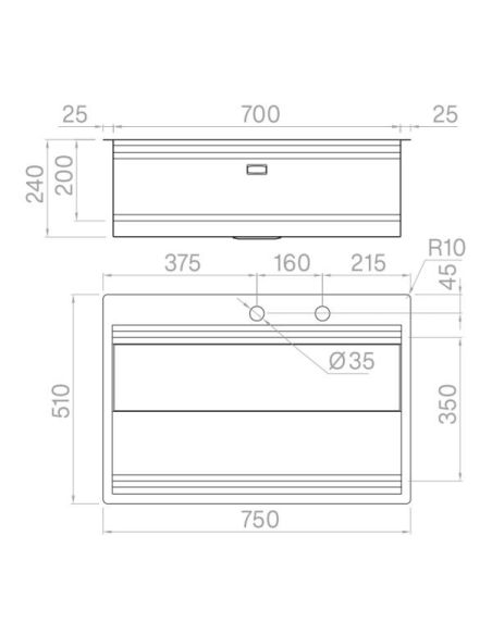 ARTINOX LAYER SP70 Двухуровневая Сверху в один уровень монтируемая из нержавеющей стали Кухонная мойка