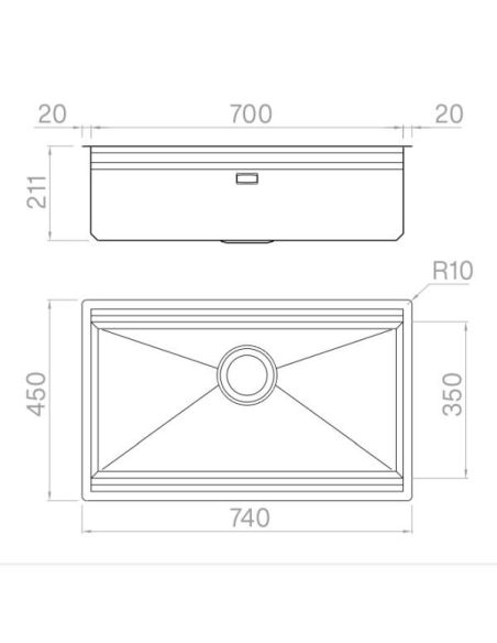 ARTINOX LAYER SBR70 With double slide level Stainless Steel Kitchen sink (3)