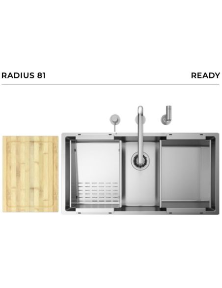 ARTINOX RADIUS 81, 81х40см RST-Ruostumattomasta teräksestä tiskiallas (5)