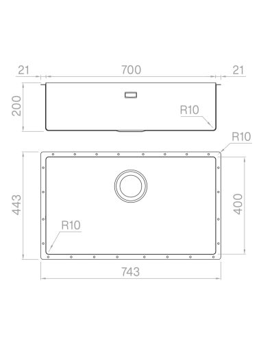 ARTINOX LINEA 70 Stainless Steel Kitchen sink