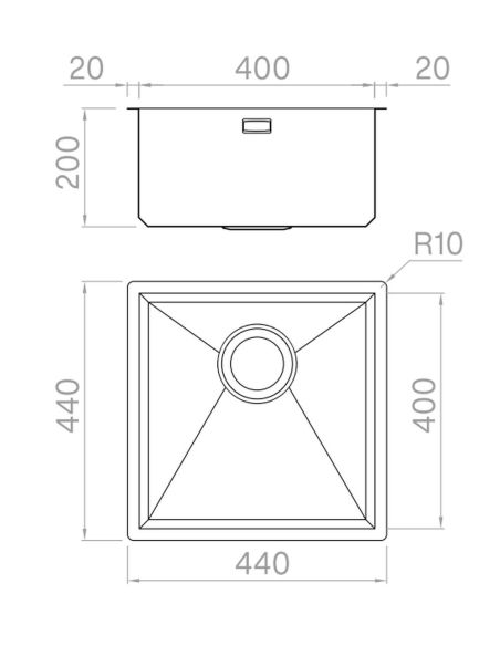 ARTINOX PRISMA 40 Stainless Steel Kitchen sink