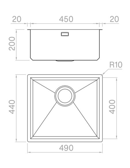 ARTINOX PRISMA 45 Stainless Steel Kitchen sink