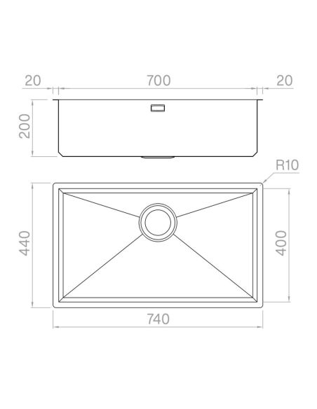 ARTINOX PRISMA 70 Stainless Steel Kitchen sink