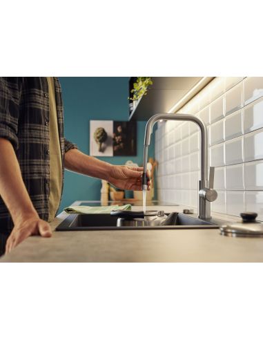 BLANCO JANDORA-S St.Steel Kitchen faucet Tap with pull-out hand shower 526614