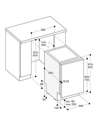 GAGGENAU DF264101 45cm, Hight 81,5cm Fully-integrated dishwasher