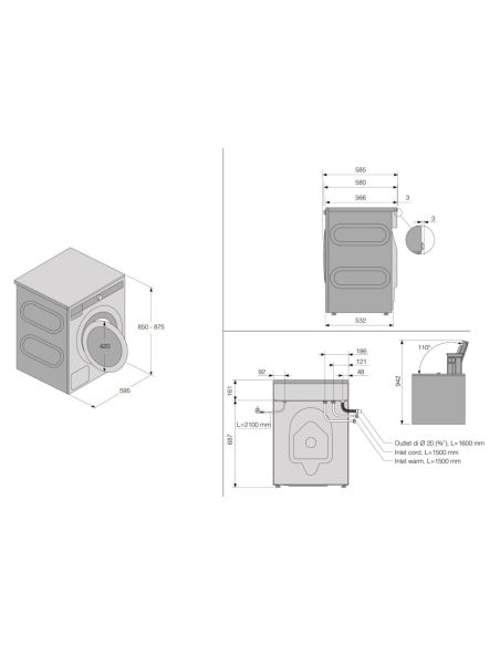 ASKO W3096RW Steel Seal™ Valkoinen edestä täytettävä pesukone