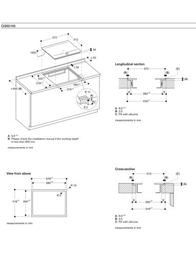 GAGGENAU CI262105 200 series 60cm Built-in Induction ceramic glass hob (3)