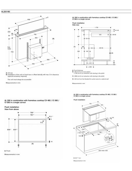 GAGGENAU AL200180 80cm Töötasapinda Integreeritav õhupuhasti (6)