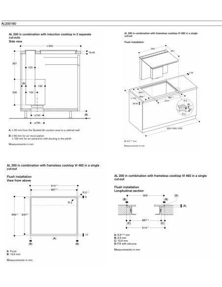 GAGGENAU AL200190 90cm Töötasapinda Integreeritav õhupuhasti (8)