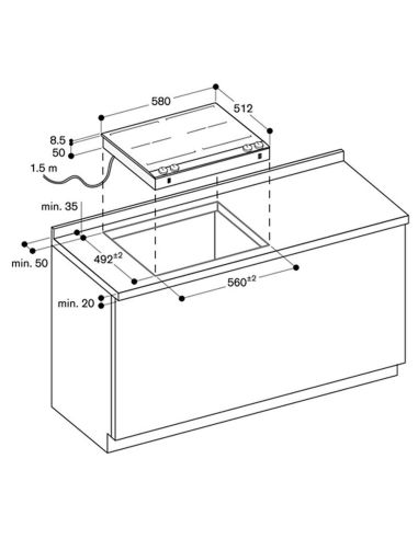 GAGGENAU VI262120 200 sarja 60cm Vario induktiokeittotaso kiertokytkimillä Upotettu ohjauspaneeli